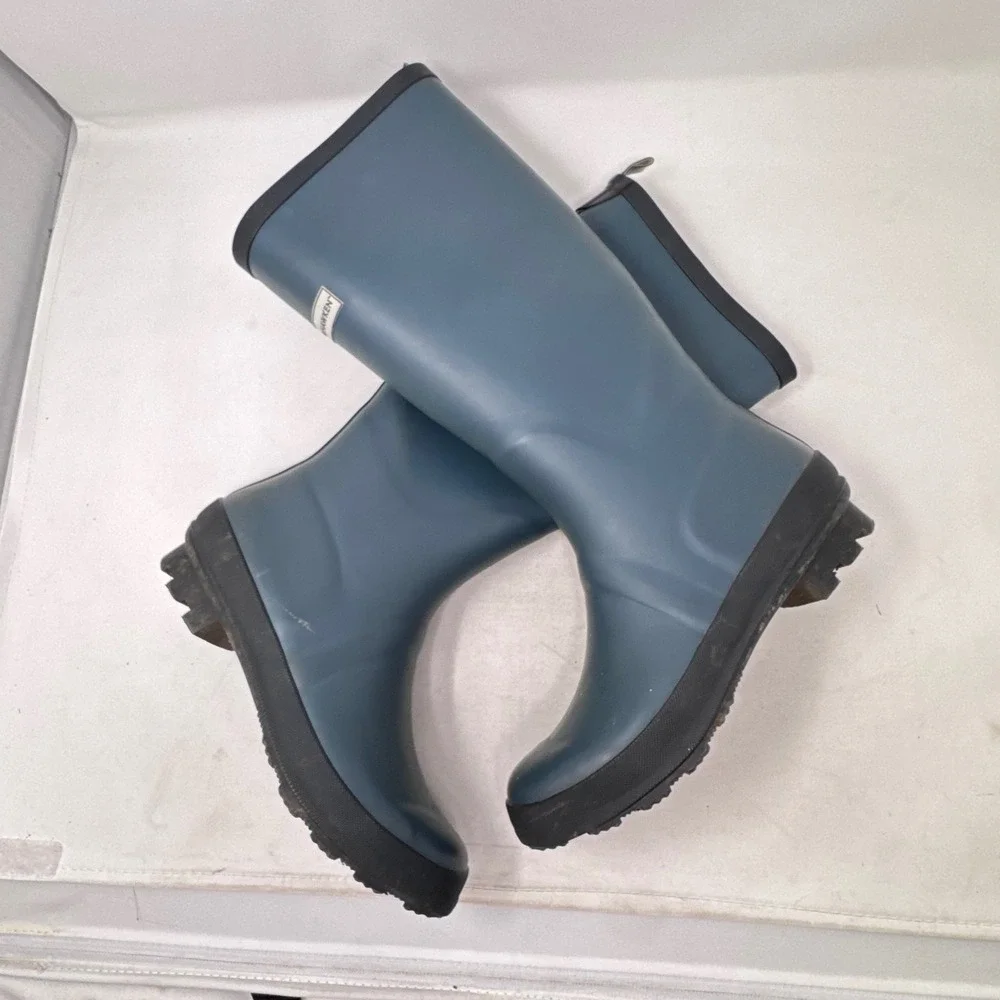 Smith & Hawken Rain Boots Blue 7 Tall Waterproof Gardening Wellies Fisherman